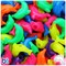 BeadTin Neon Bright Mix 25mm Dolphin Plastic Pony Beads (24pcs)